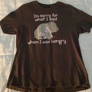 T-shirt, reading “I’m sorry for what I said when I was hangry”, Large